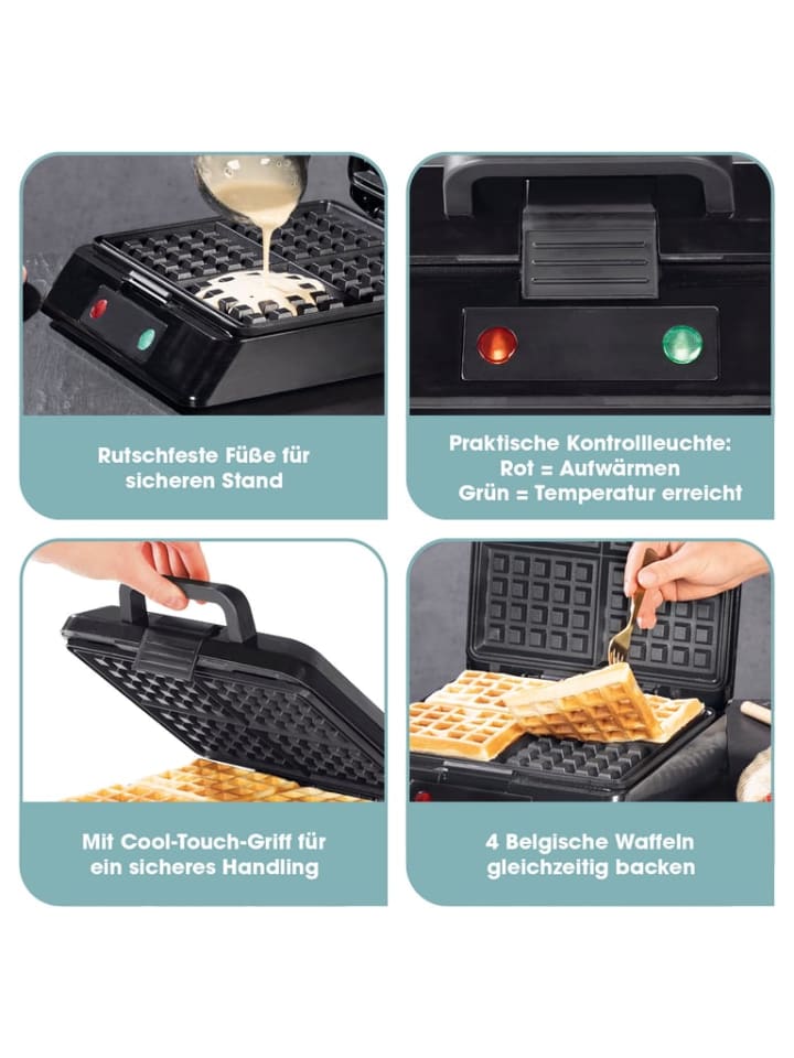 Gourmetmaxx GOURMETmaxx Waffeleisen für Belgische Waffeln - Schwarz günstig kaufen onesize