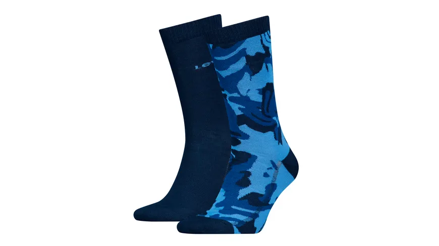 Levis Herren Sportsocken Regular Cut Camo 2er Pack blue combo