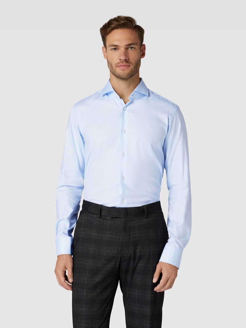 Regular Fit Business-Hemd mit Haifischkragen Modell 'Joe' in bleu
