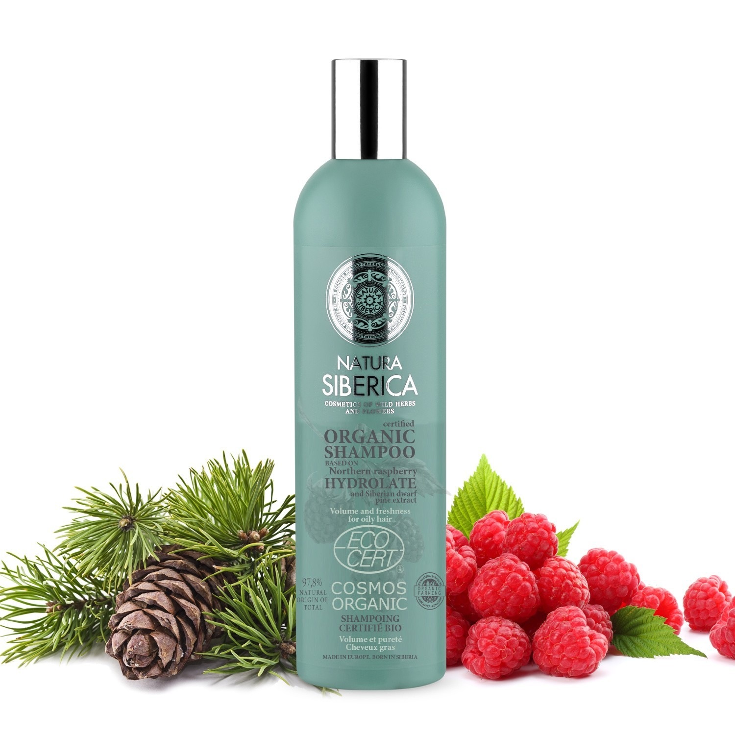 Certyfikowany organiczny szampon Natura Siberica, który nadaje objętość i świeżość włosom przetłuszczającym się.