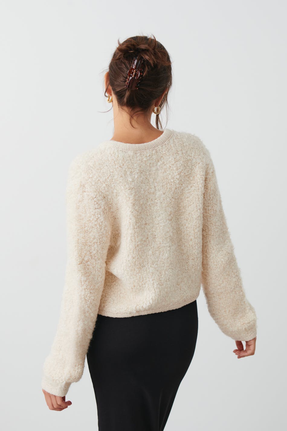 Knitted bouclé cardigan