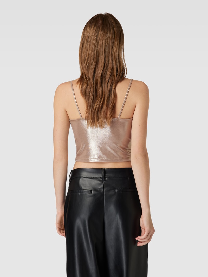 Crop Top in metallic in gold