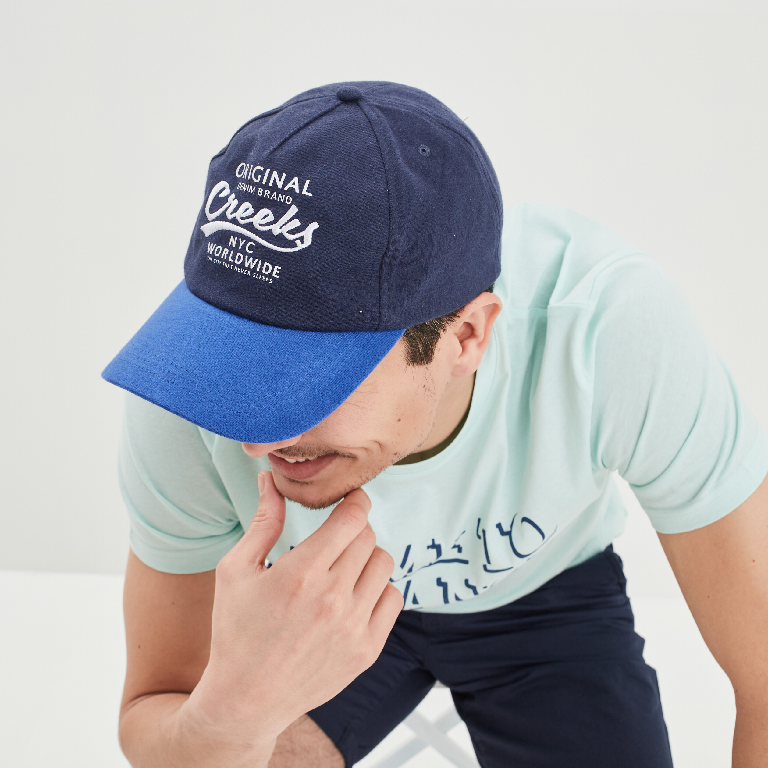Casquette bicolore Creeks bleu marine homme | La Halle