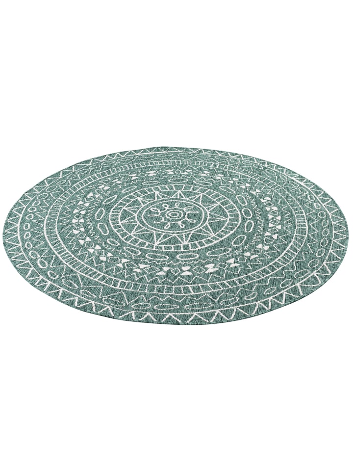 Pergamon In- und Outdoor Teppich Newport Mandala Rund in Groen günstig kaufen