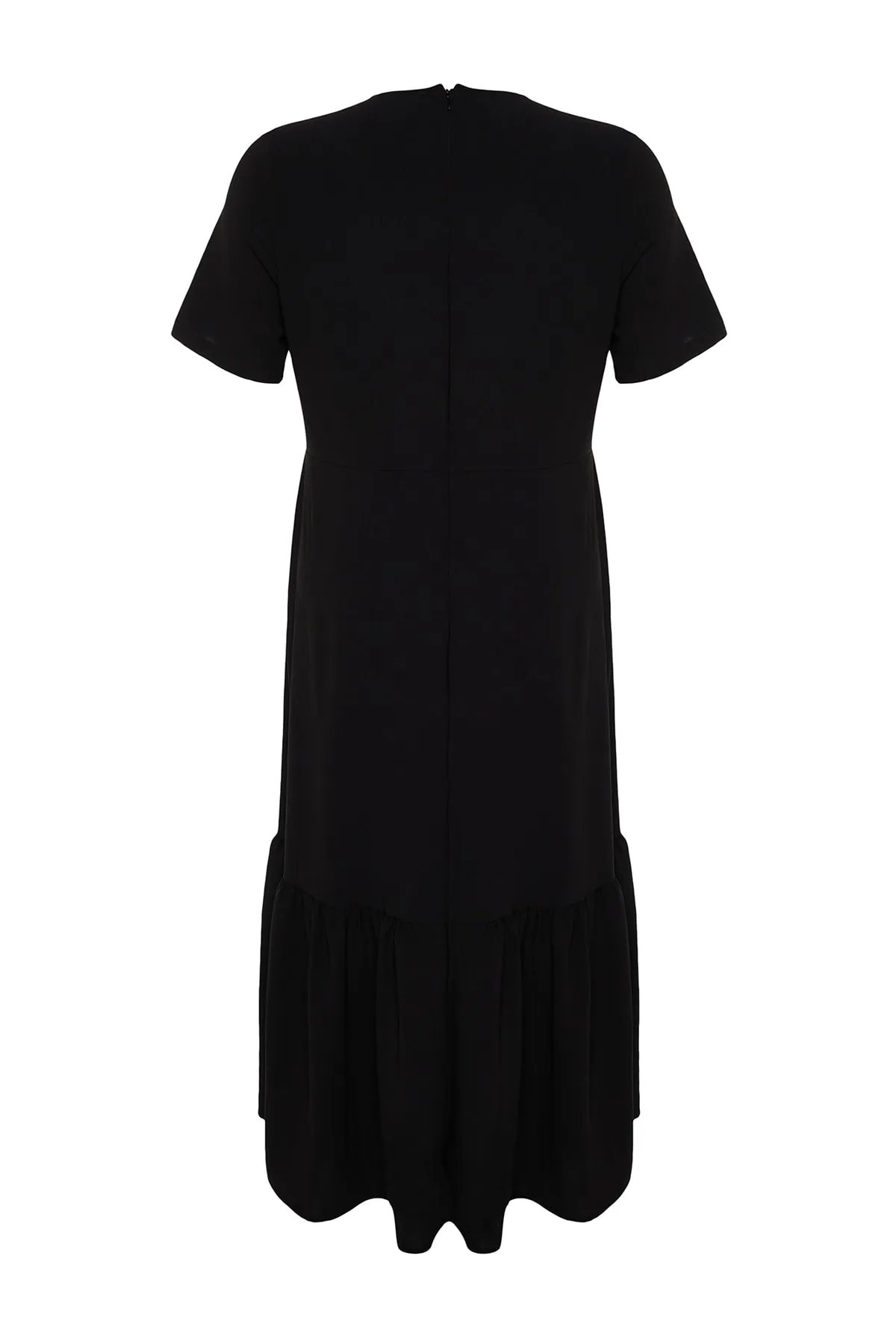 Trendyol Curve  Schwarzes gewebtes Volantkleid TBBSS22EL1595