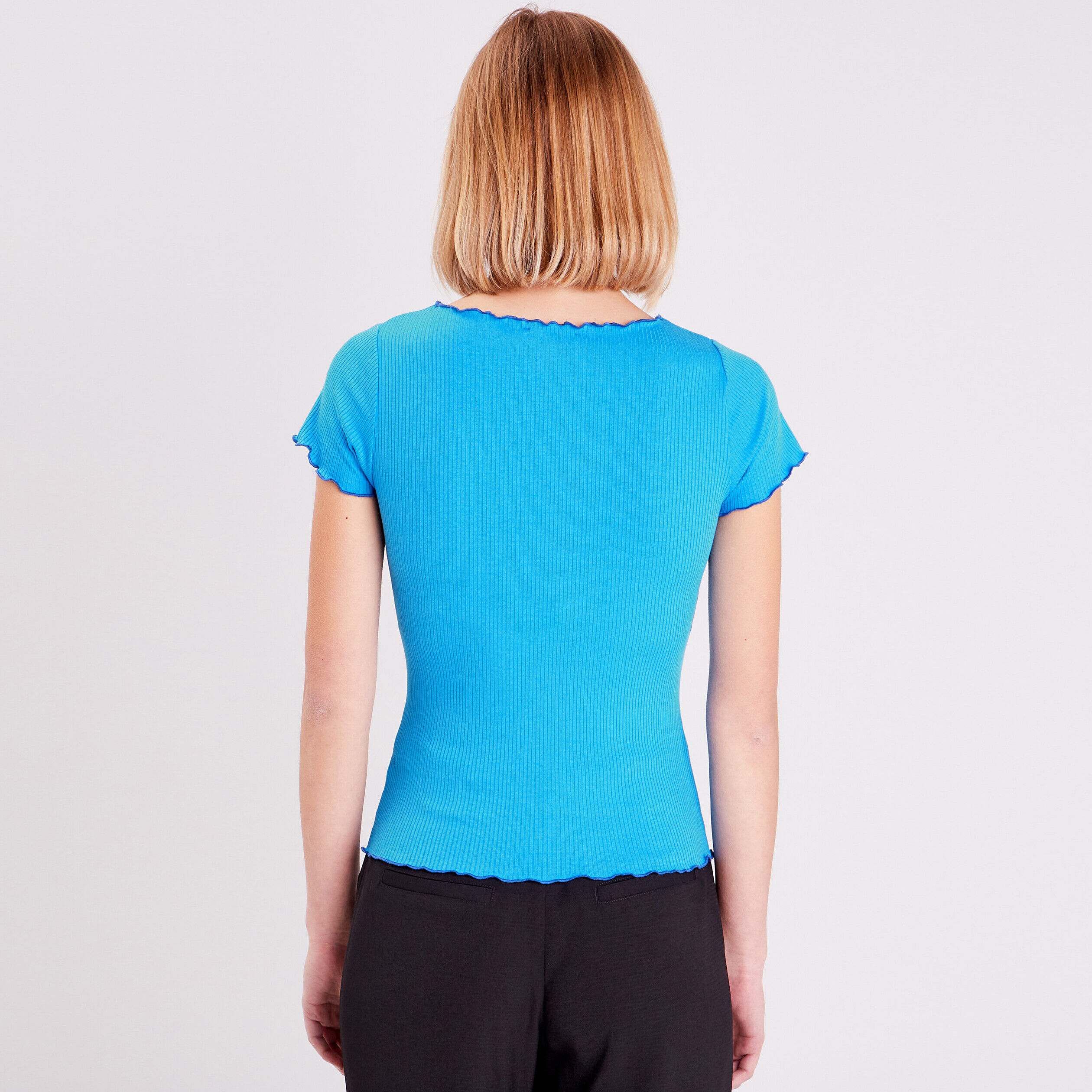 T-shirt manches courtes bleu roi femme | Cache Cache
