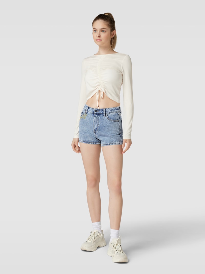 Jeansshorts mit Motiv-Stitching Modell 'NYC LOVER' in jeans
