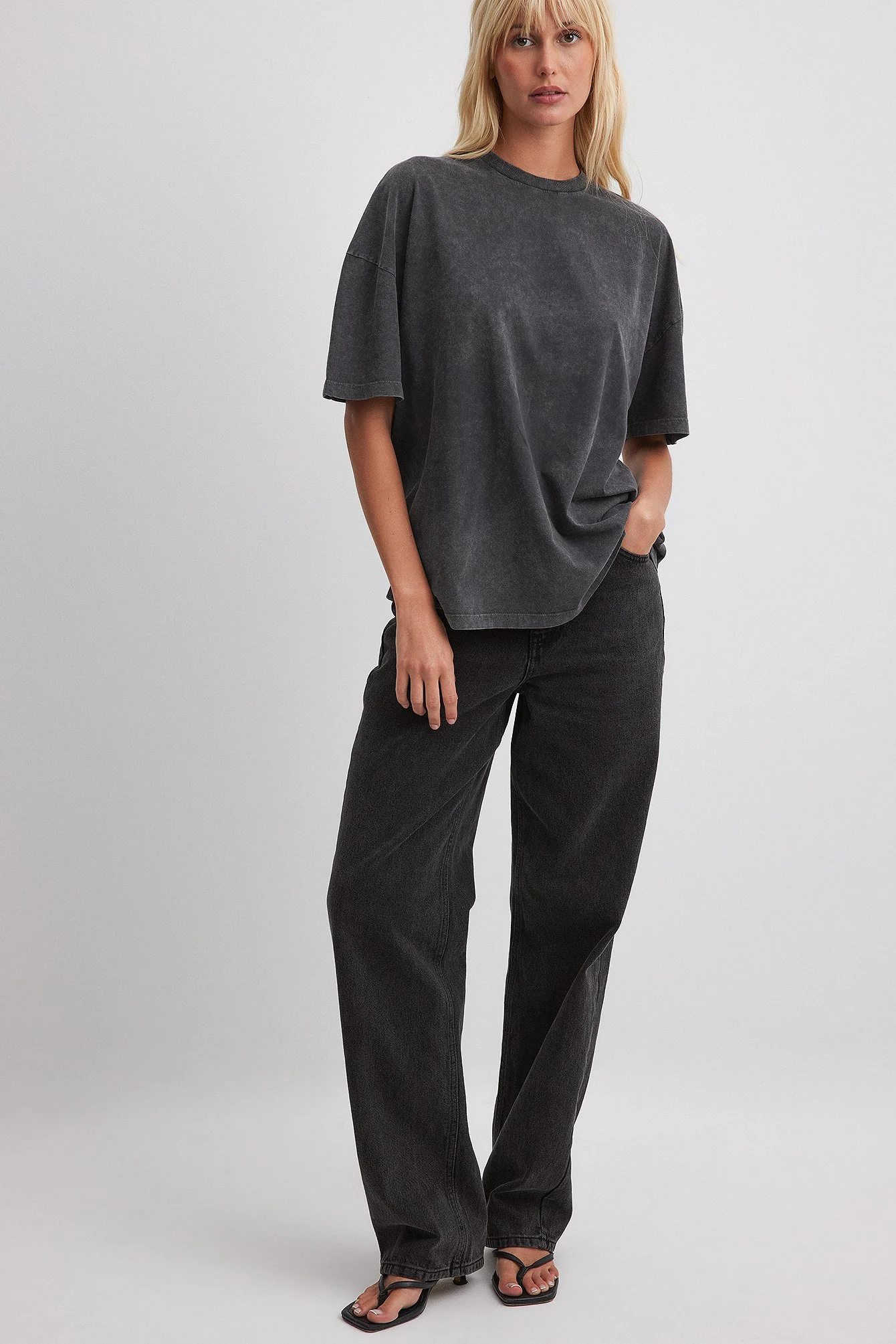 Oversize-T-Shirt in Acid-Wash-Optik