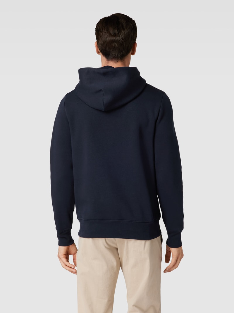 Hoodie mit Label-Print in marineblau