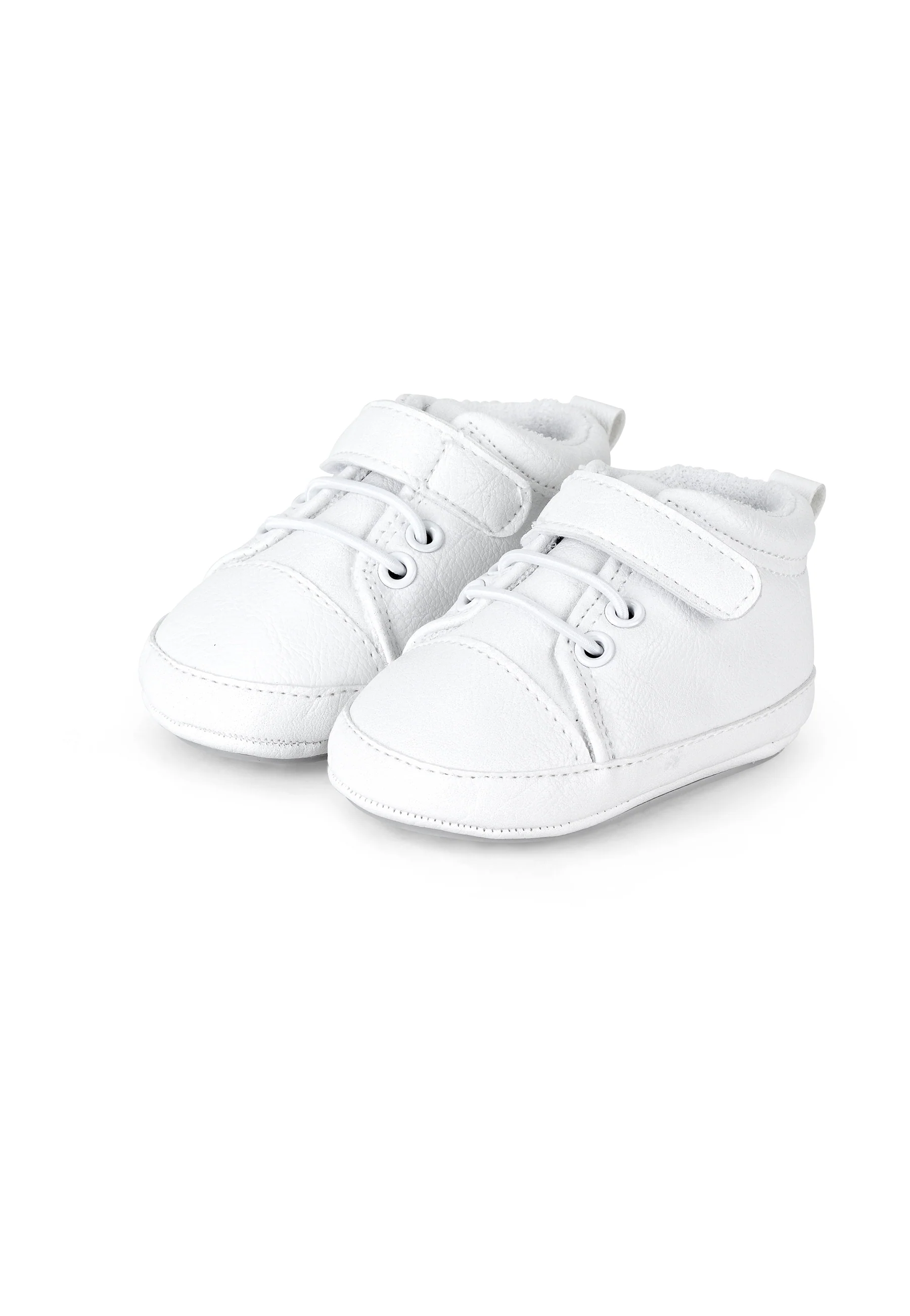 Babyschuh aus Kunstleder, Marine und Weiß