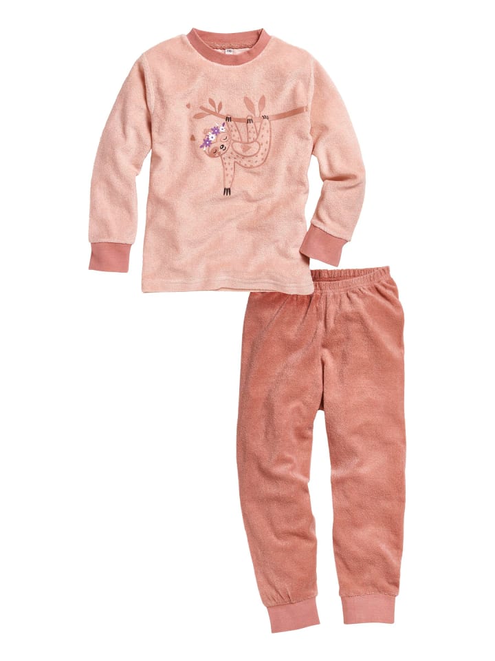 Playshoes Schlafanzug Frottee Faultier in Rosa günstig kaufen