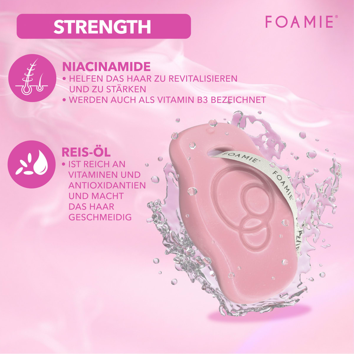 Festes Shampoo Strength mit Niacinamiden, 80 g