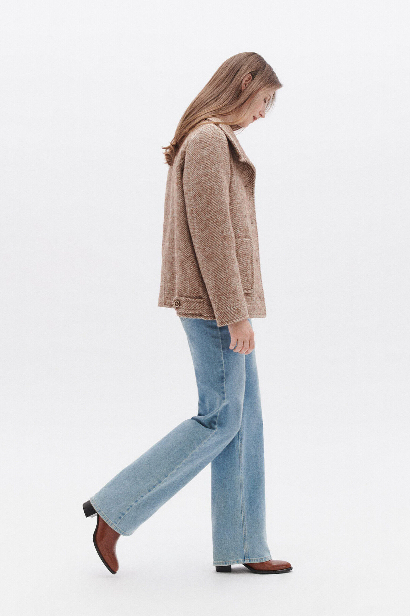 Manteau goa marron cognac femme