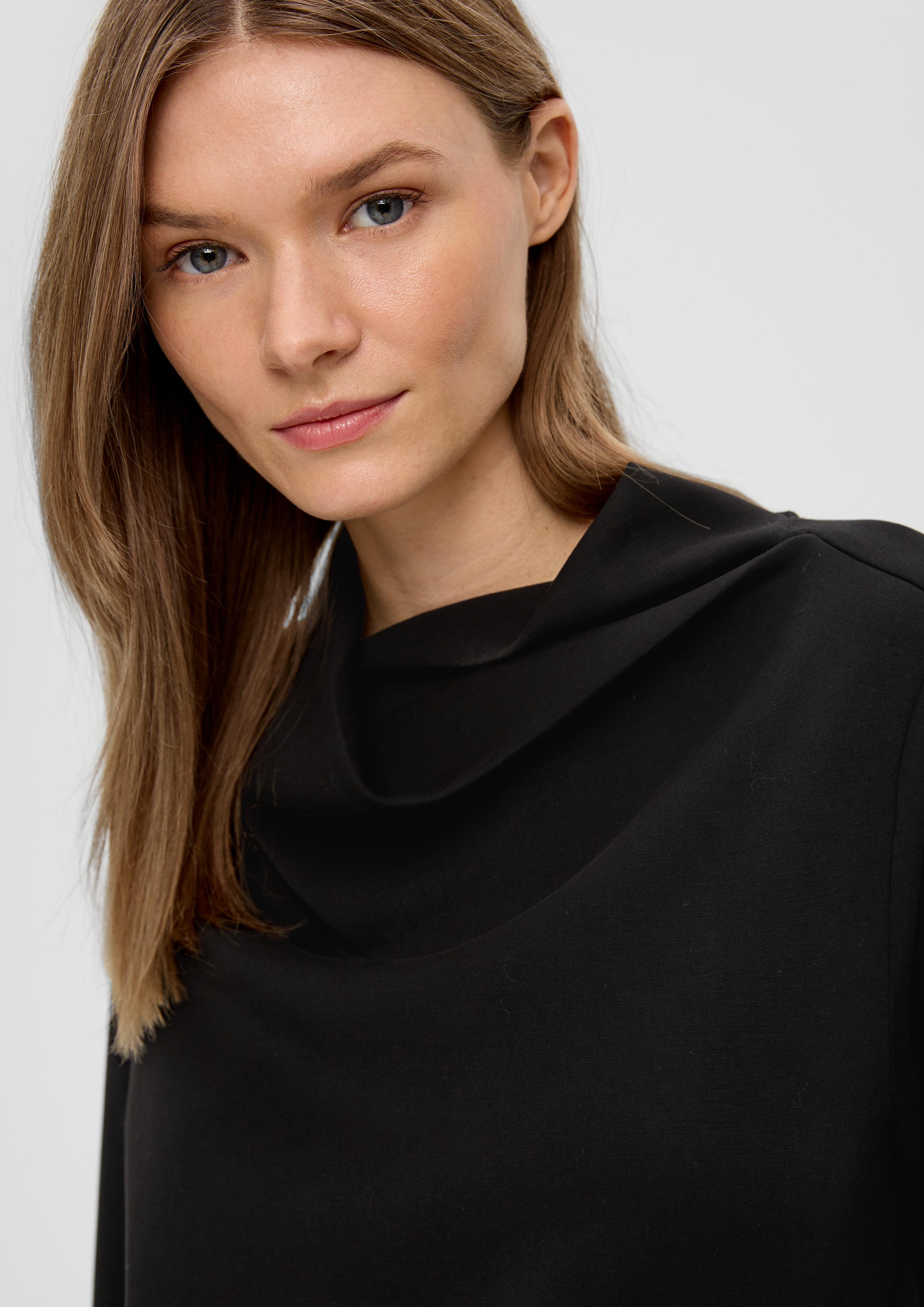 Scuba-Sweatshirt mit drapiertem Kragen  2143004-9999
