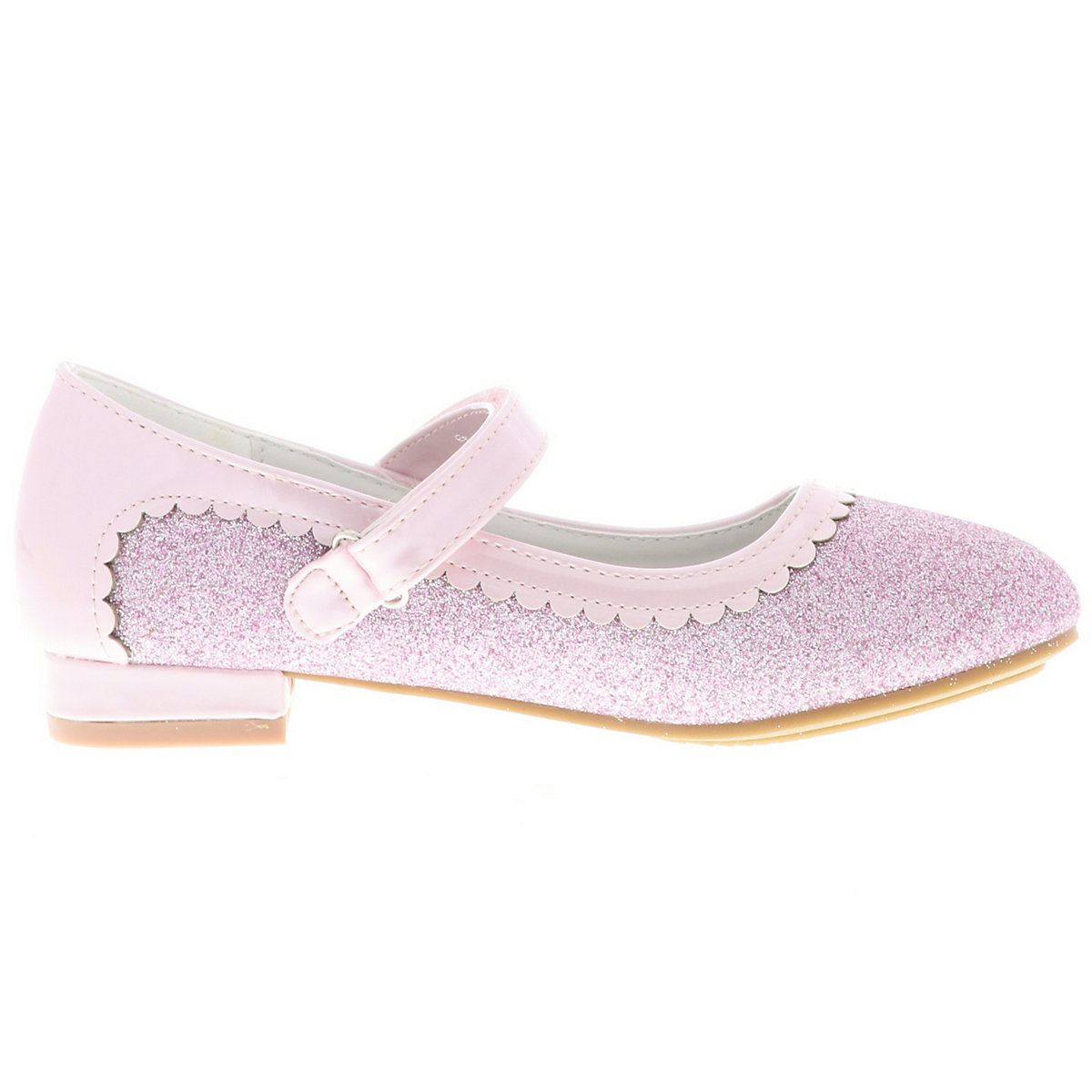 Kinder Mädchen Ballerinas Glitzer Blockabsatz lila/pink/rosa