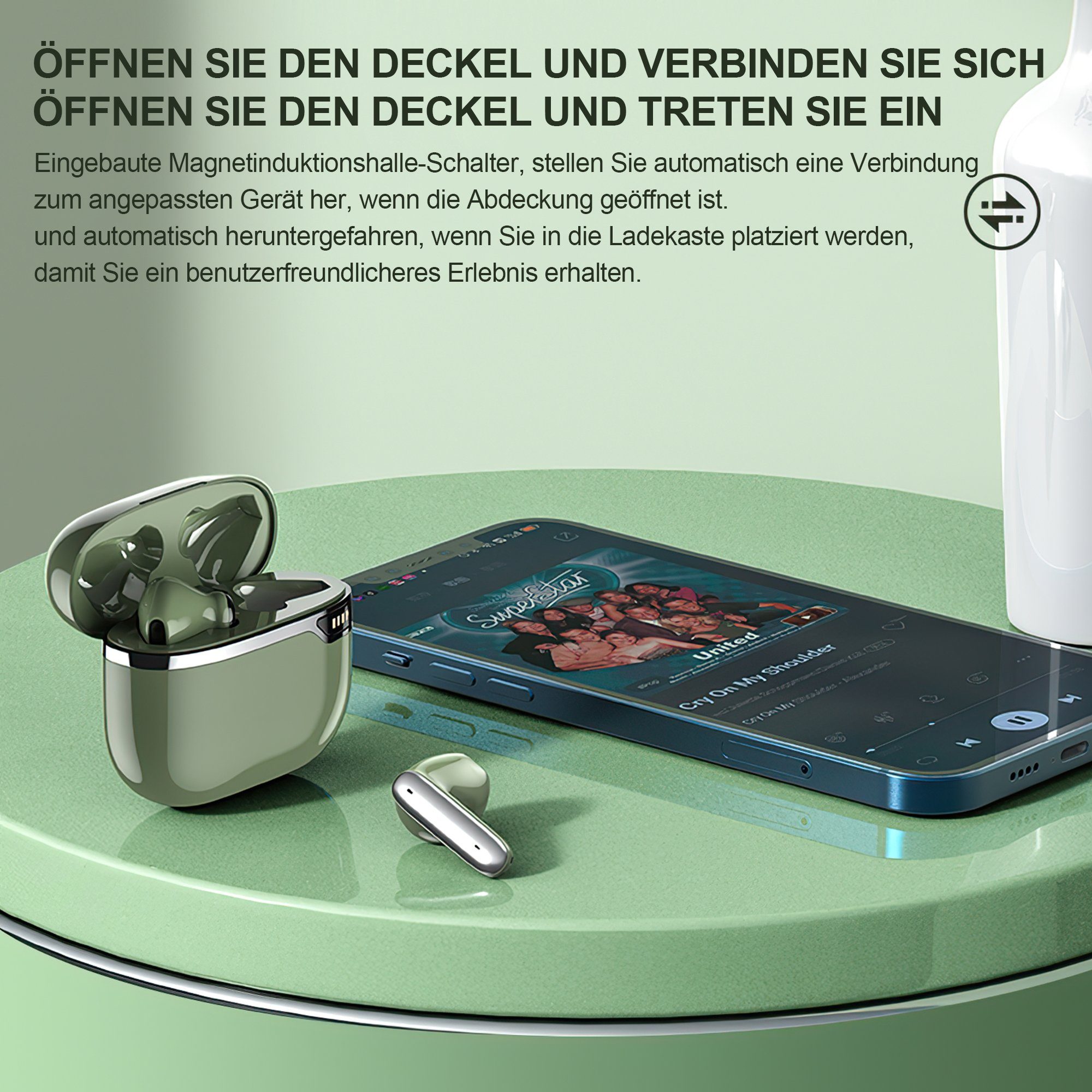Tisoutec Bluetooth Kopfhörer,Kopfhörer Kabellos Bluetooth 5.3 In Ear Kopfhörer In-Ear-Kopfhörer (AMA derselbe Bestseller mit 4 ENC Mikrofon,2023 Neue Kabellose Kopfhörer Noise Cancelling Earbuds mit 40H Deep Bass,USB-C,IP7 Wasserdicht Ohrhörer, IPX7