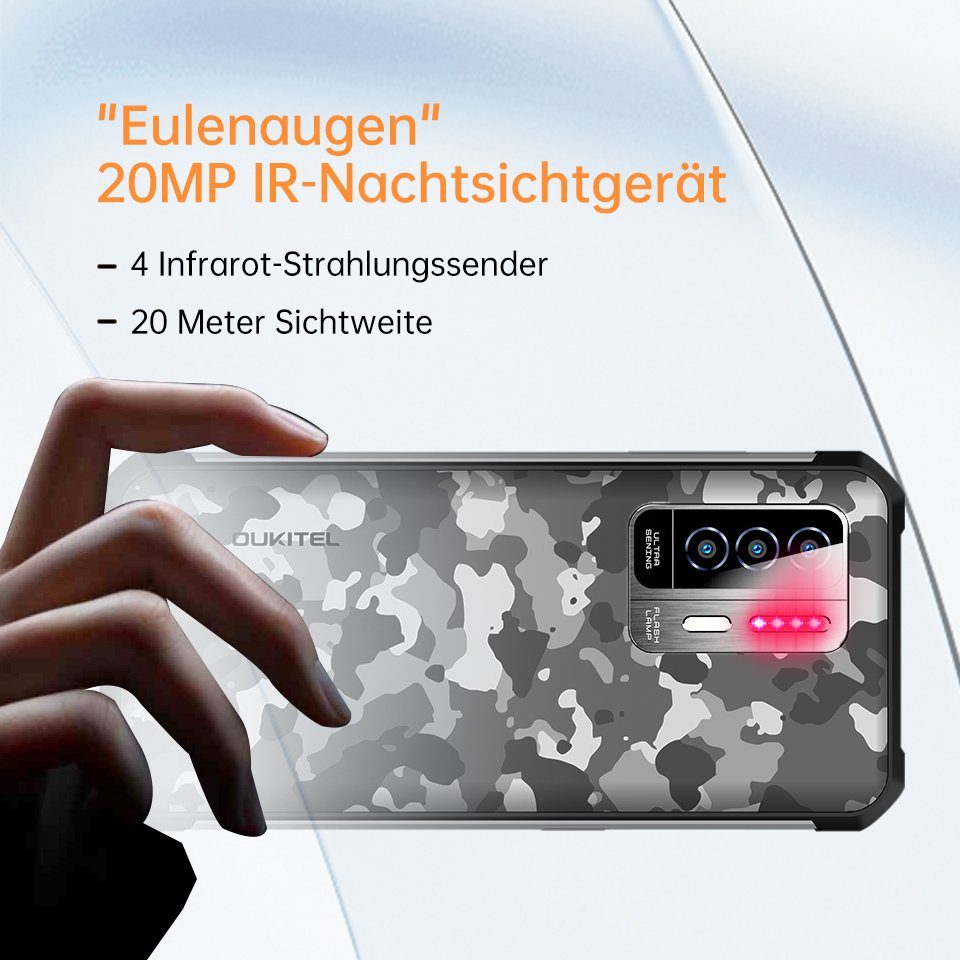 OUKITEL WP27, 4G-[Außentelefon], 12GB RAM+256GB ROM, 8500 mAh Akku, Dual-SIM Smartphone (6.8 Zoll, 24 GB Speicherplatz, 64 MP Kamera, Android 13, IP68&IP69K, Ohne Vertrag, Helio G99 120Hz Refresh Rate)