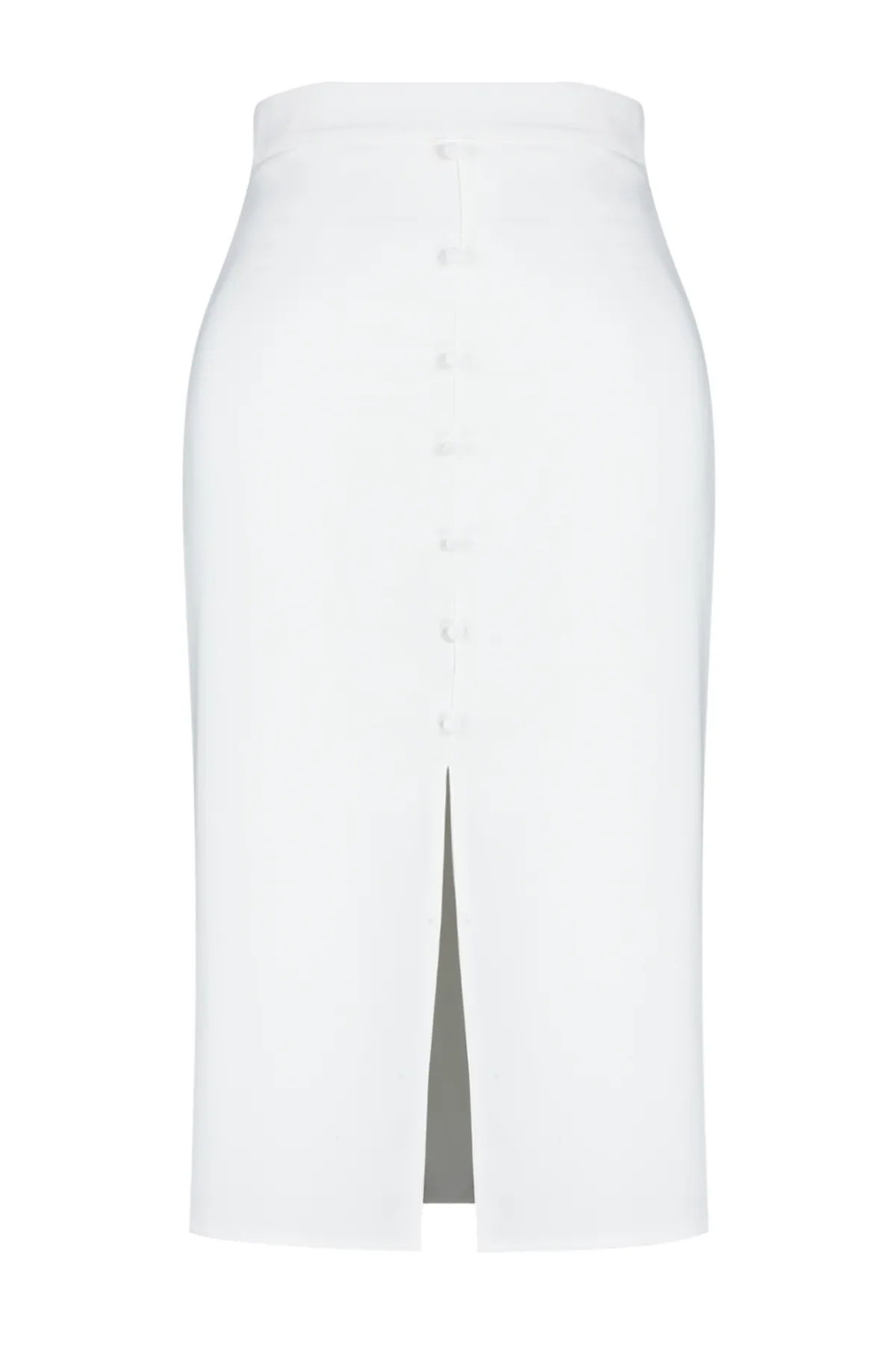 Trendyol Curve  Weißer, gewebter Braut-Bleistiftrock mit hoher Taille TBBSS24AZ00036