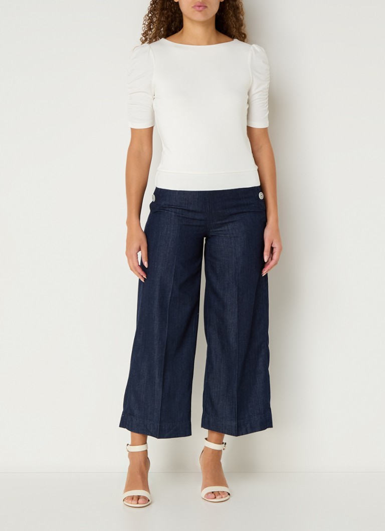 LKBennett Diana T-shirt with boat neckline and pleat detail