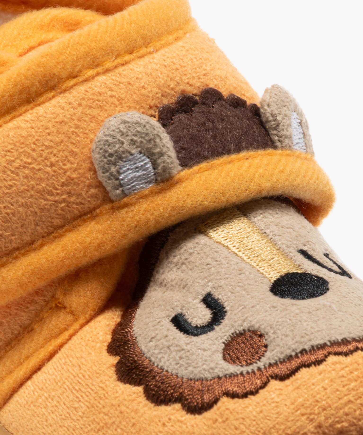Chaussons bébé Garçon bottillons en velours lion jaune | GEMO