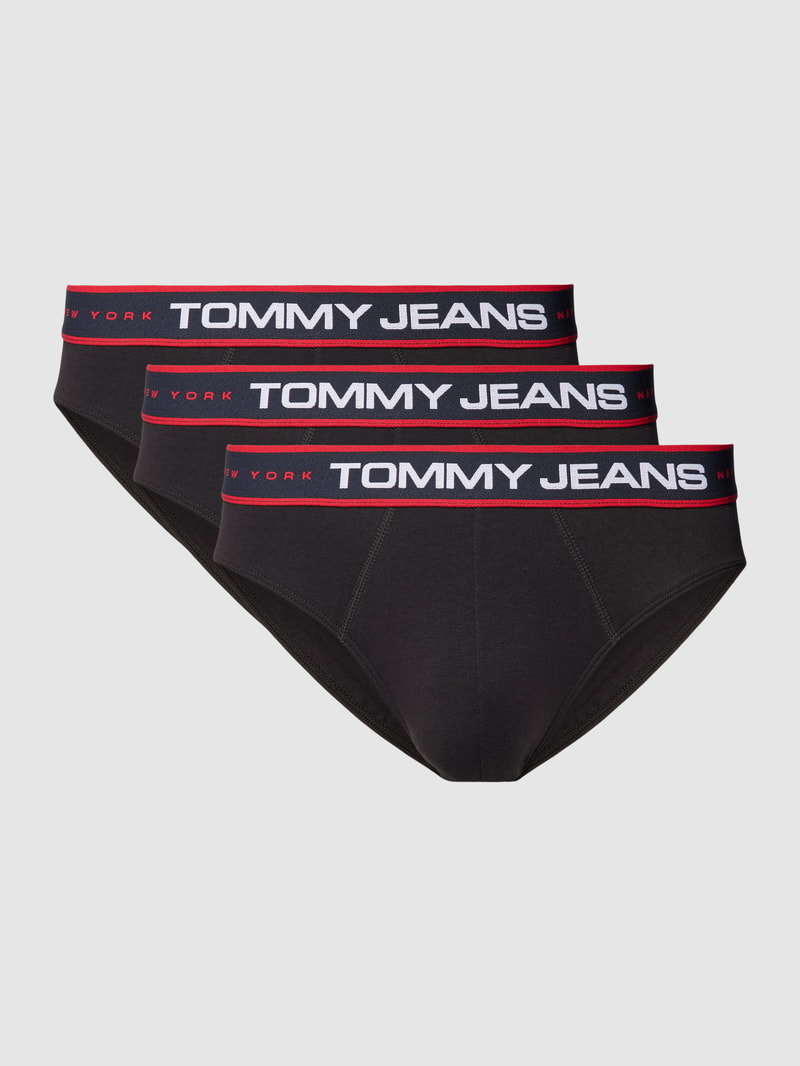 Slip mit Label-Bund Modell 'NEW YORK' im 3er-Pack in schwarz