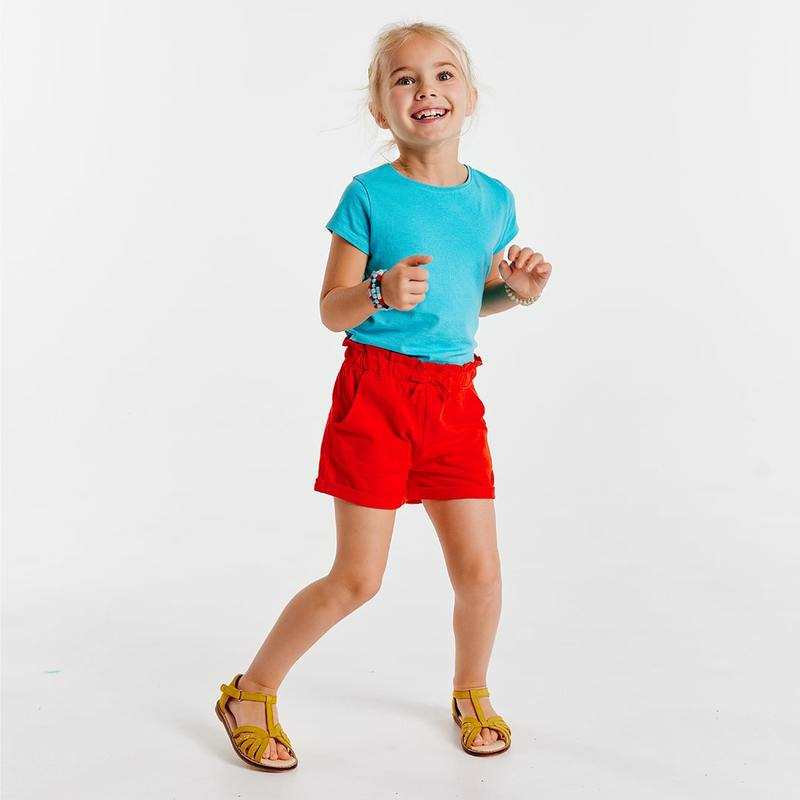 Short en jersey uni rouge fille