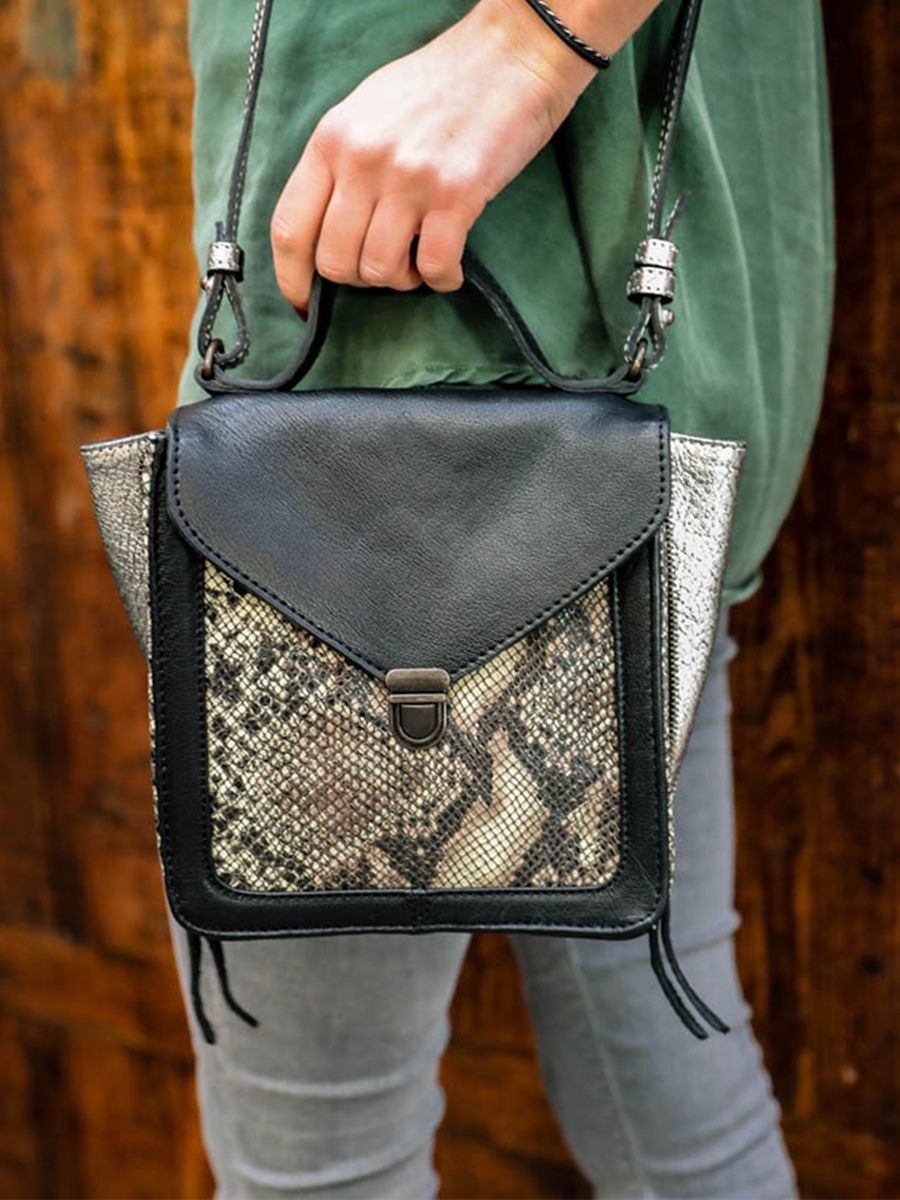 Mistinguette Python - Argenté / Noir