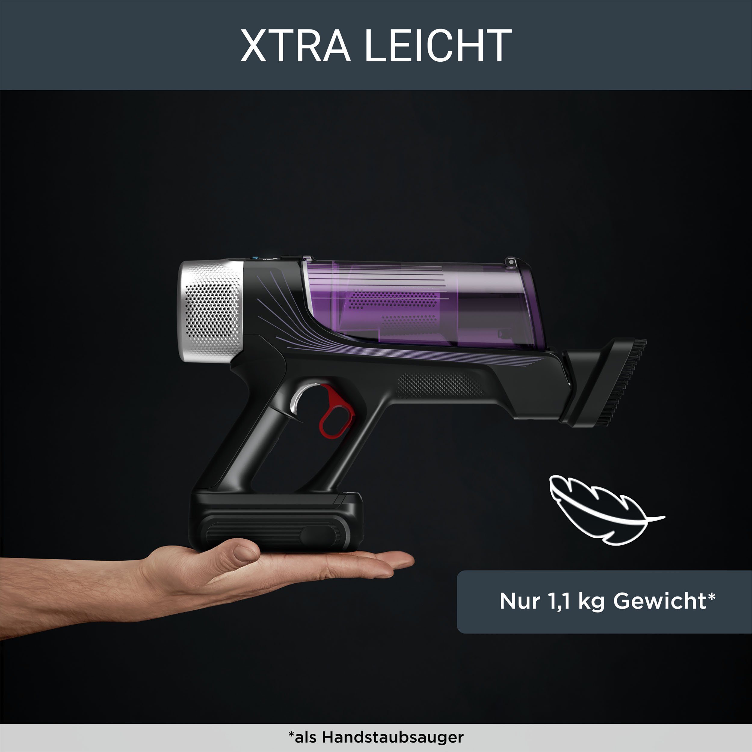 Rowenta Akku-Hand-und Stielstaubsauger HERO, RH2038 X-Force Flex 9.60 Allergy, 250 W, beutellos, kabellos, hohes Fassungsvermögen, Flex-Gelenk, lange Betriebsdauer
