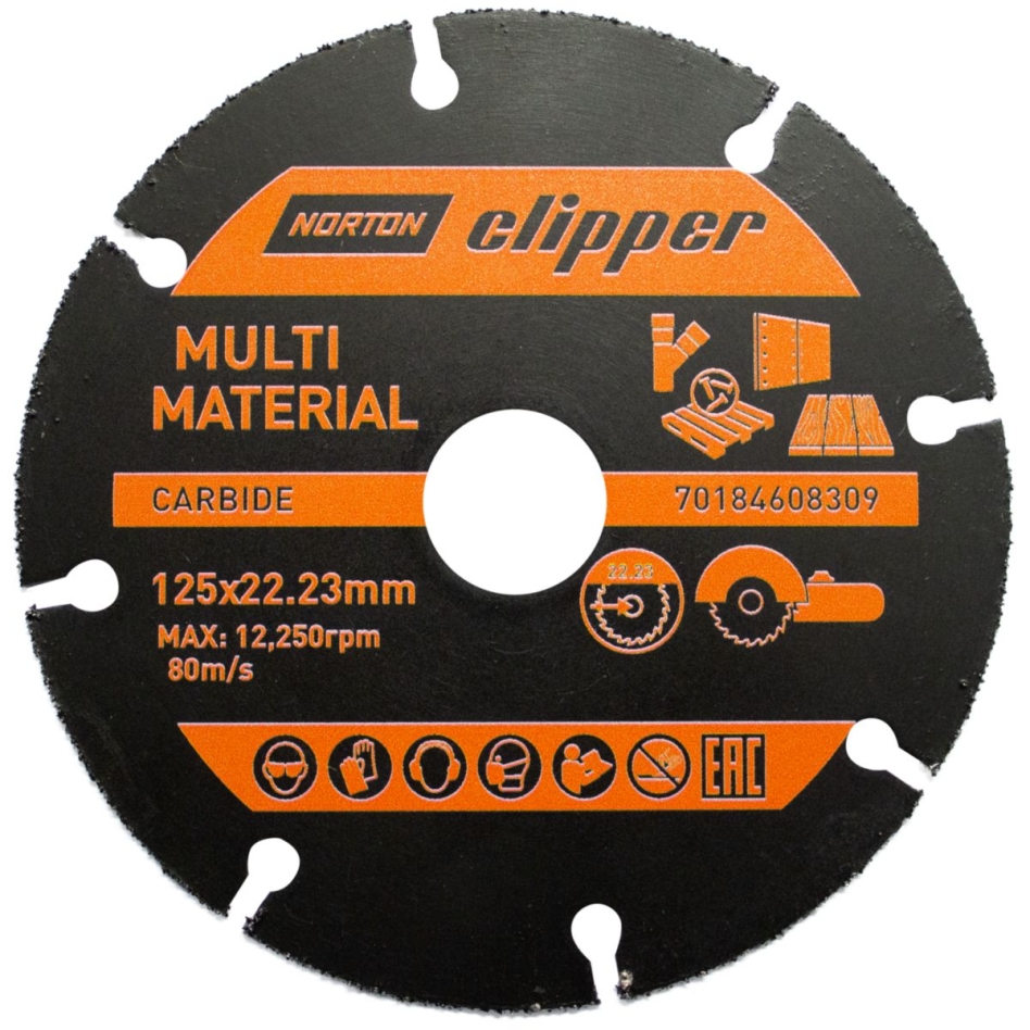 Disco de serra multimaterial de carboneto Norton Clipper 70184608309 para esmerilhadeiras angulares, 125 mm