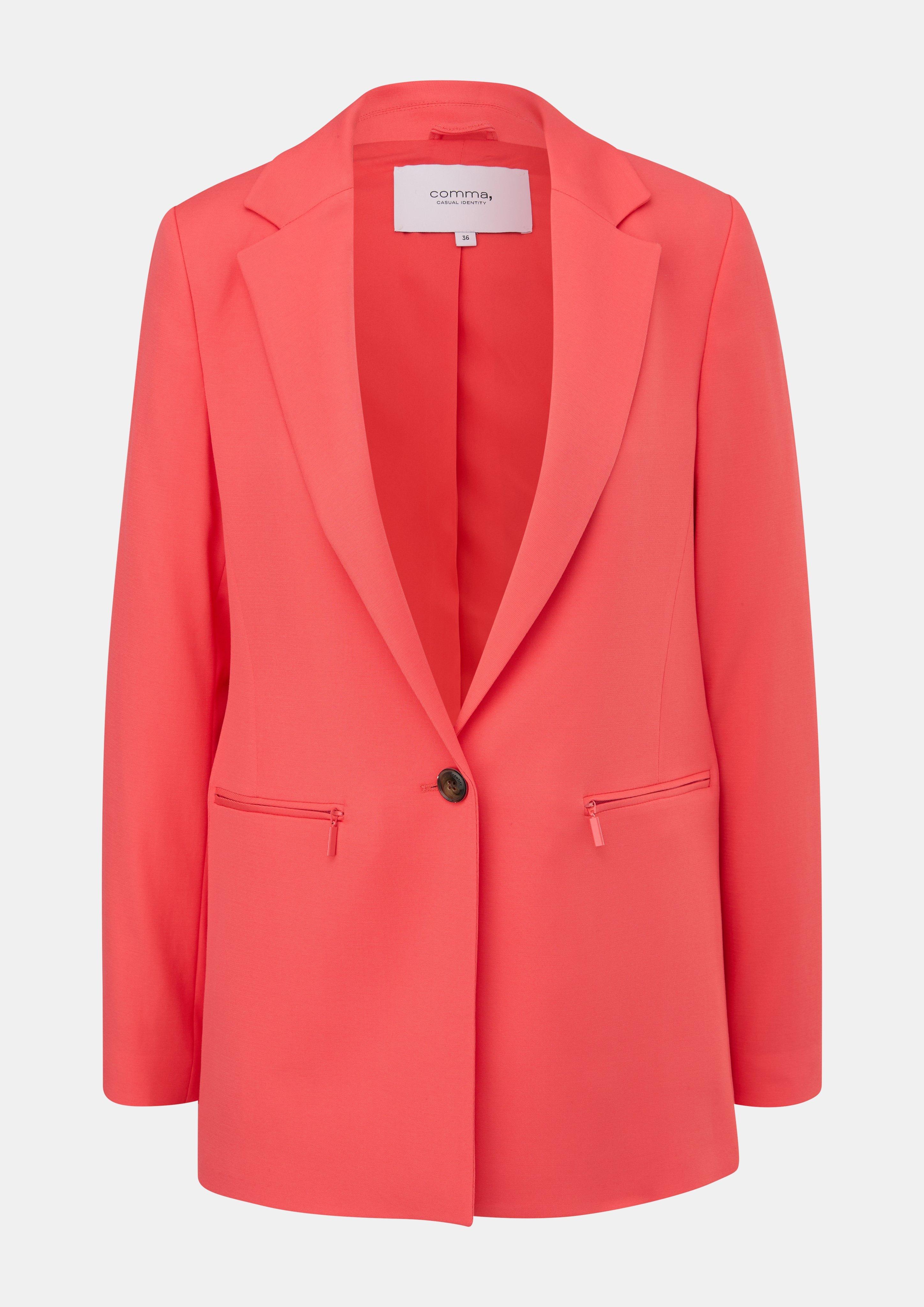Blazer mit Reißverschlusstaschen - koralle