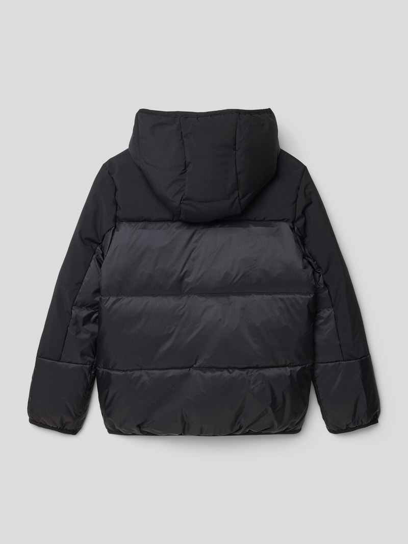 Steppjacke mit Kapuze in schwarz
