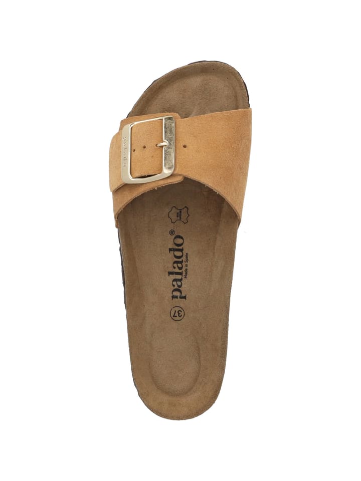 palado Pantoletten in hellbraun velours günstig kaufen