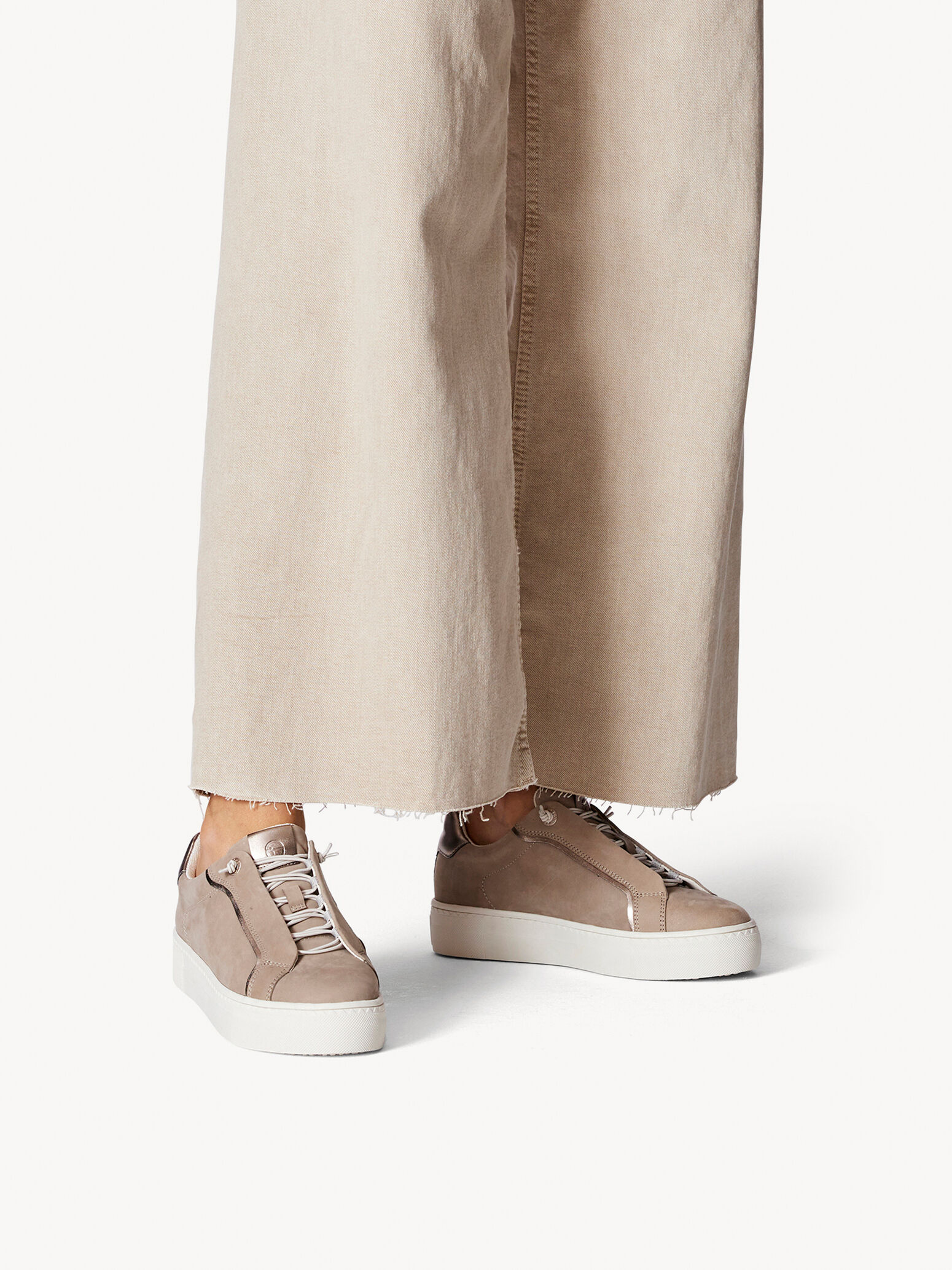 Basket en cuir - beige