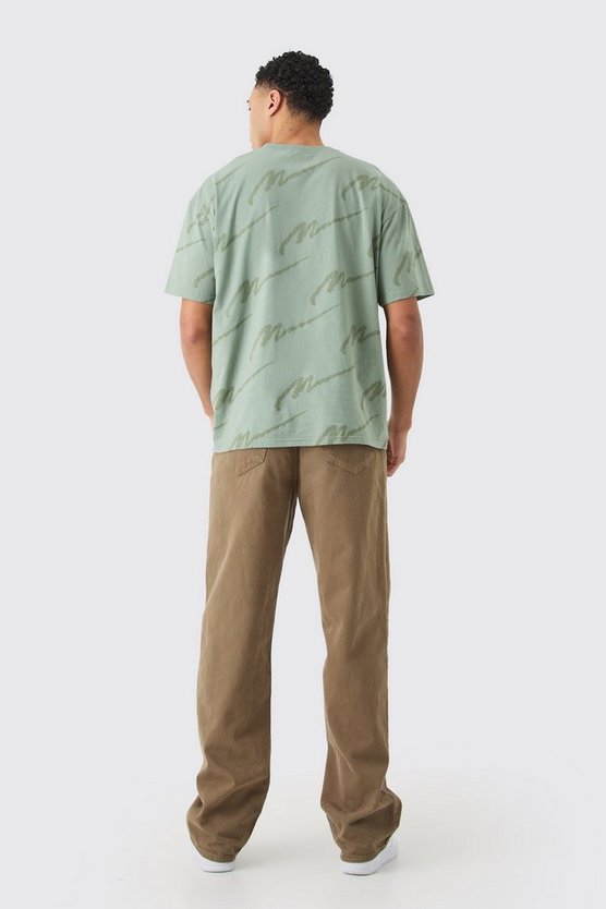 Man Signature Oversize T-Shirt mit Print