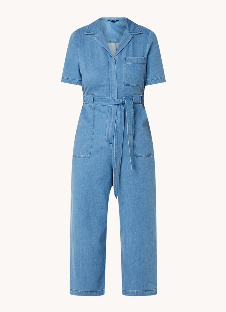 Whistles Loose fit cropped jumpsuit with tie belt