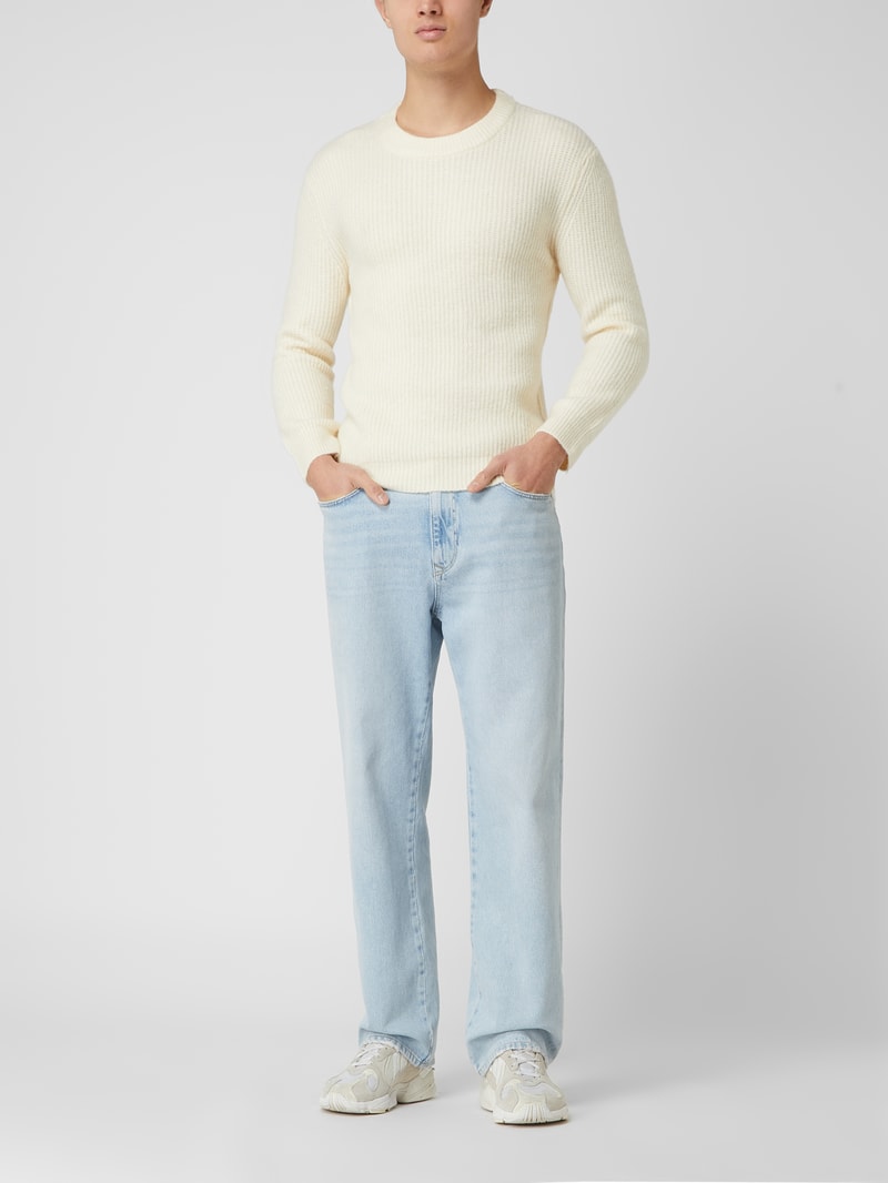 Pullover mit Woll-Anteil Modell 'Unid' in offwhite