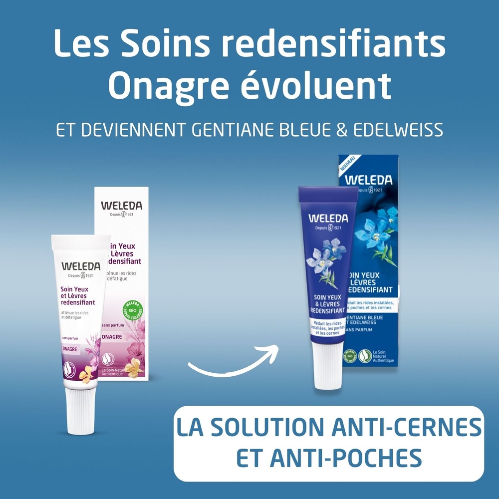 WELEDA Soin Yeux & Lèvres redensifiant Gentiane Bleue et Edelweiss - 10 ml Soins du visage