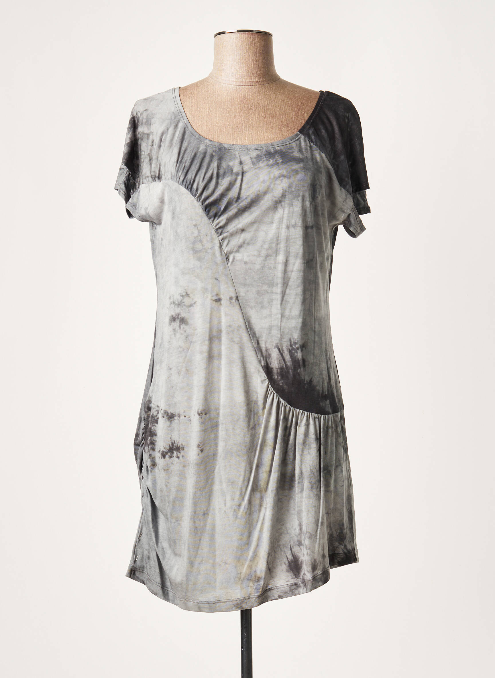 Lauren Vidal Tuniquemanchecourte Femme couleur gris