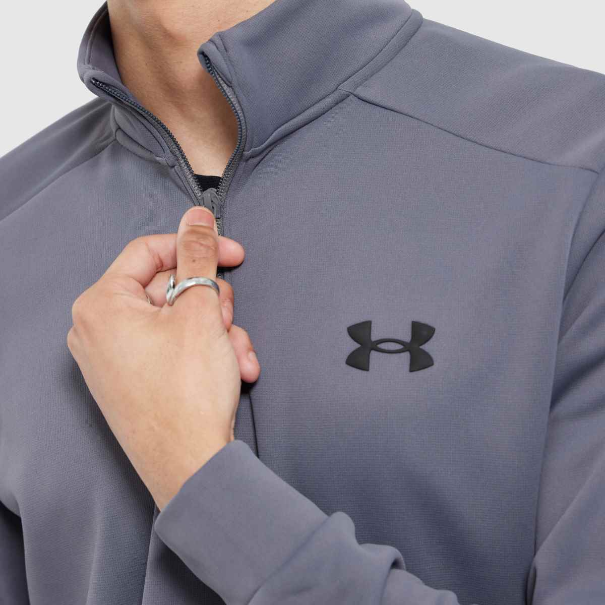 Under Armour – Grå tech fleece med 1/4-dragkedja