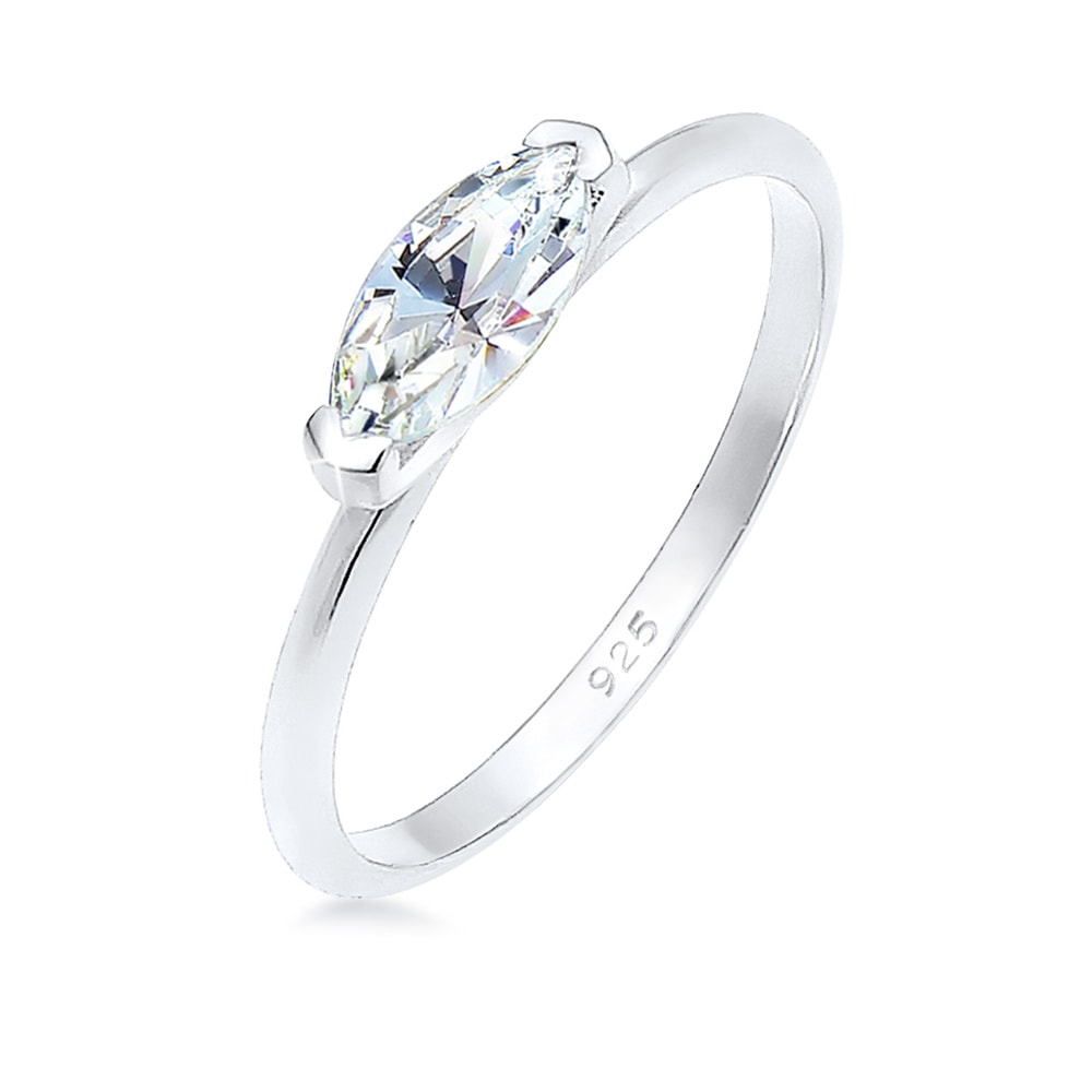 Elli Elli Bague Bandring Marquise Kristalle 925 Silber Bague