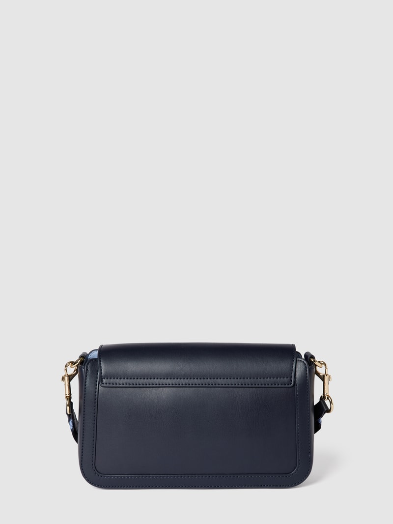 Handtasche mit Label-Applikation in dunkelblau