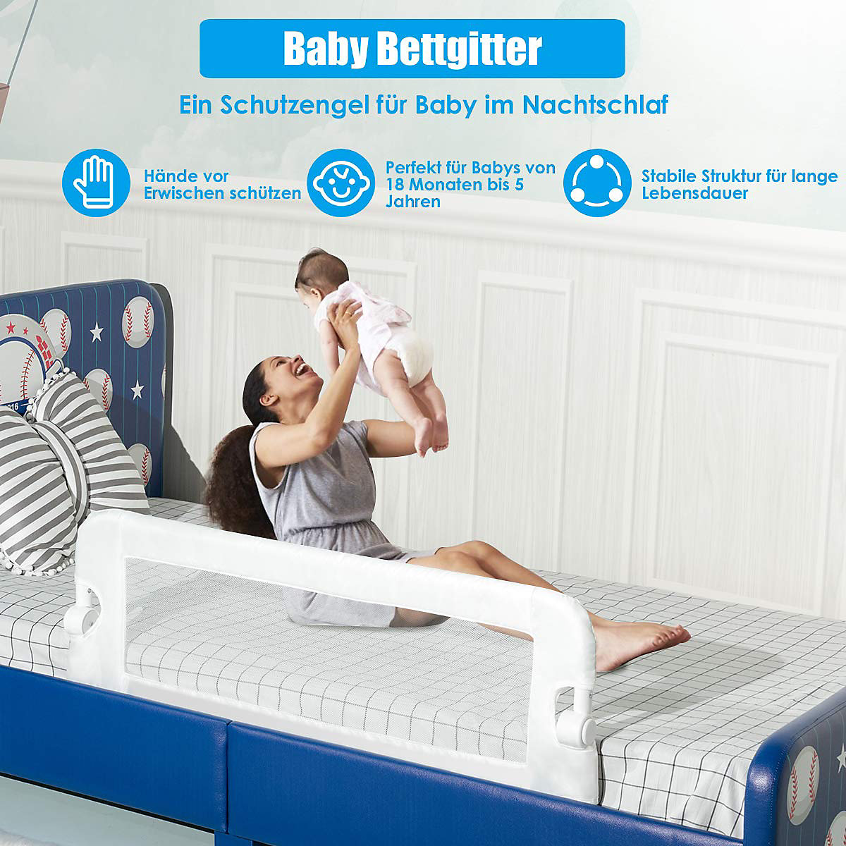 Bettschutzgitter klappbar 105 cm
