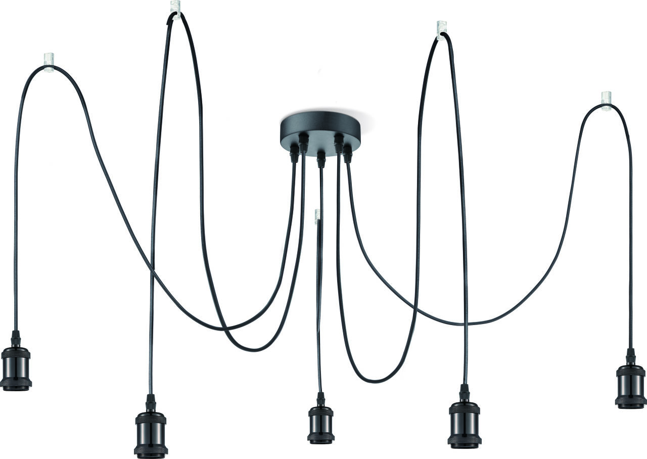 Globo Lighting - OLIVER - Hängeleuchte Metall schwarz, 5x E27