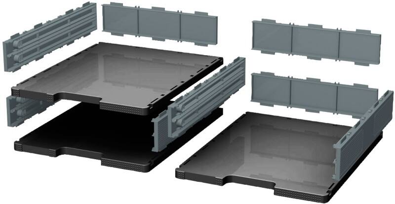 Exacompta ECOBlack Schubladenbox DIN A4  Kunststoff Dunkelgrau 28,8 x 35,5 x 8,8 cm