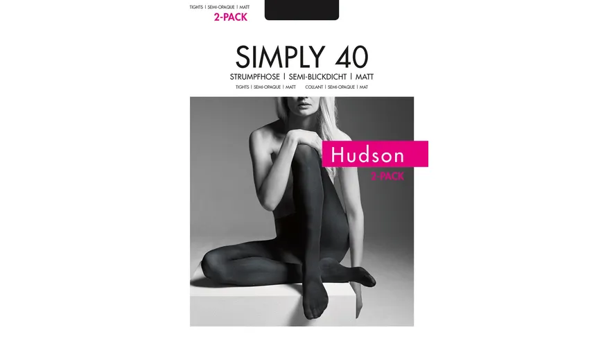 Hudson Damen Feinstrumpfhose Simply 40 DEN 2er Pack black