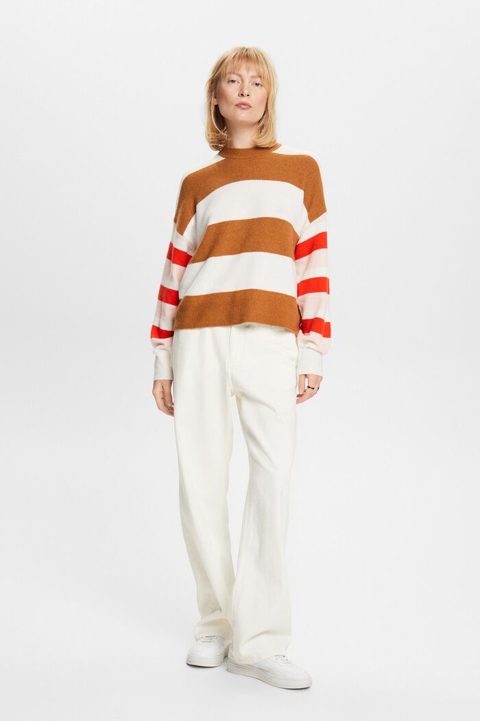 Gestreifter Pullover aus Wollmix