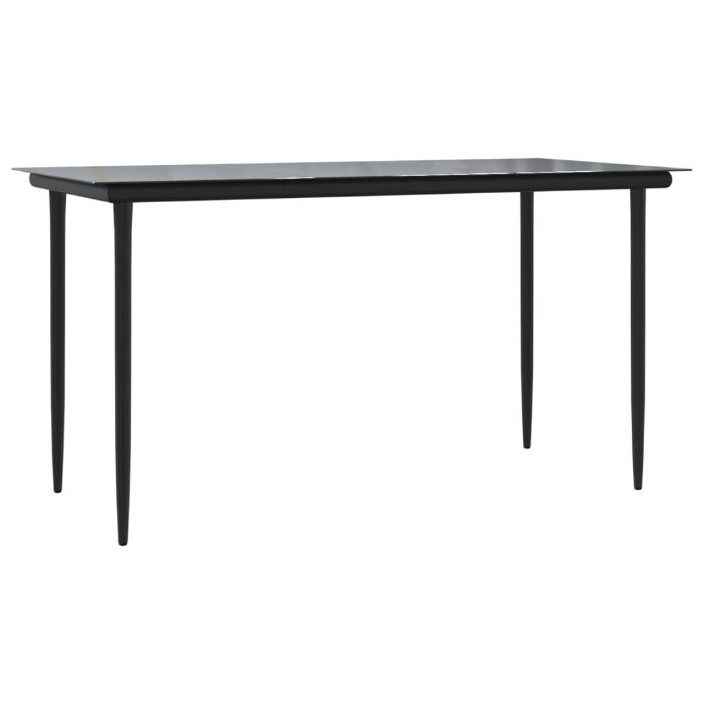vidaXL Garten-Essgruppe 5-tlg. Garten-Essgruppe mit Kissen Schwarz Poly Rattan, (1-tlg)