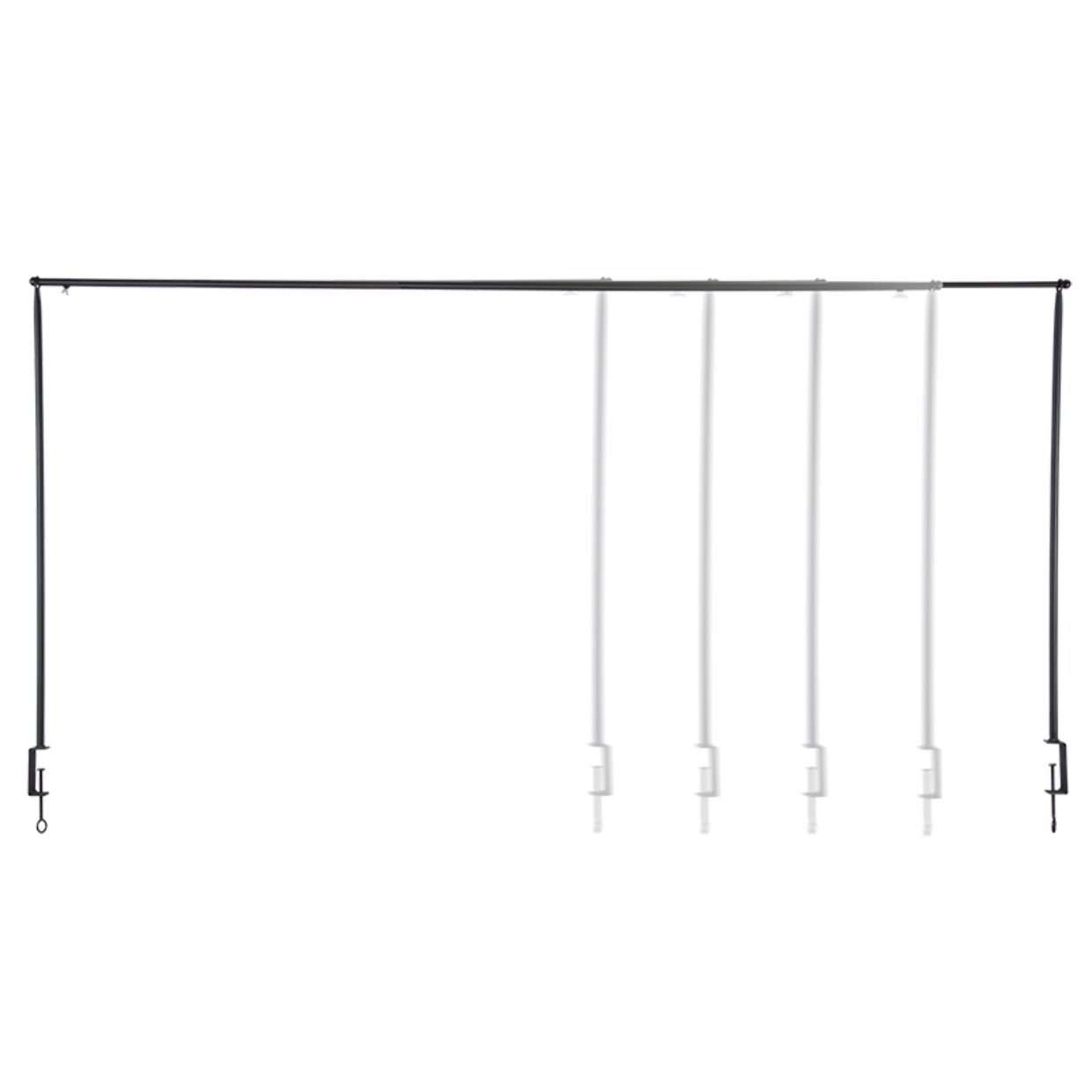 esschert design Dekohänger Tisch Deko Stange Klemme Gestell Deko Metall schwarz ausziehbar Tafel 117-211 cm (1 x Tischstange)