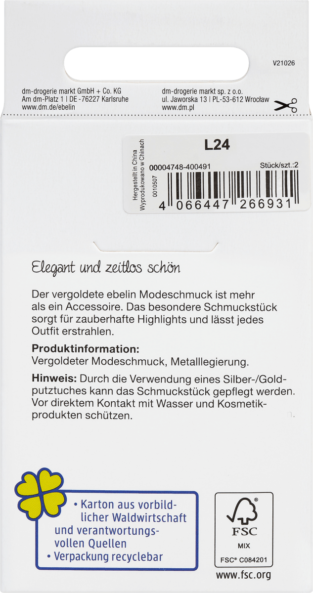 Ohrstecker in Schmetterlingsform / vergoldeter Modeschmuck, 2 St