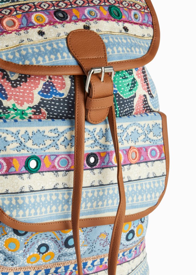 Rucksack mit Stickerei und Pailletten